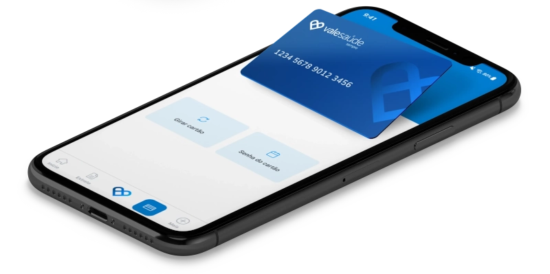 Tela de aplicativo da Vale Saúde mostrando opções de recarga