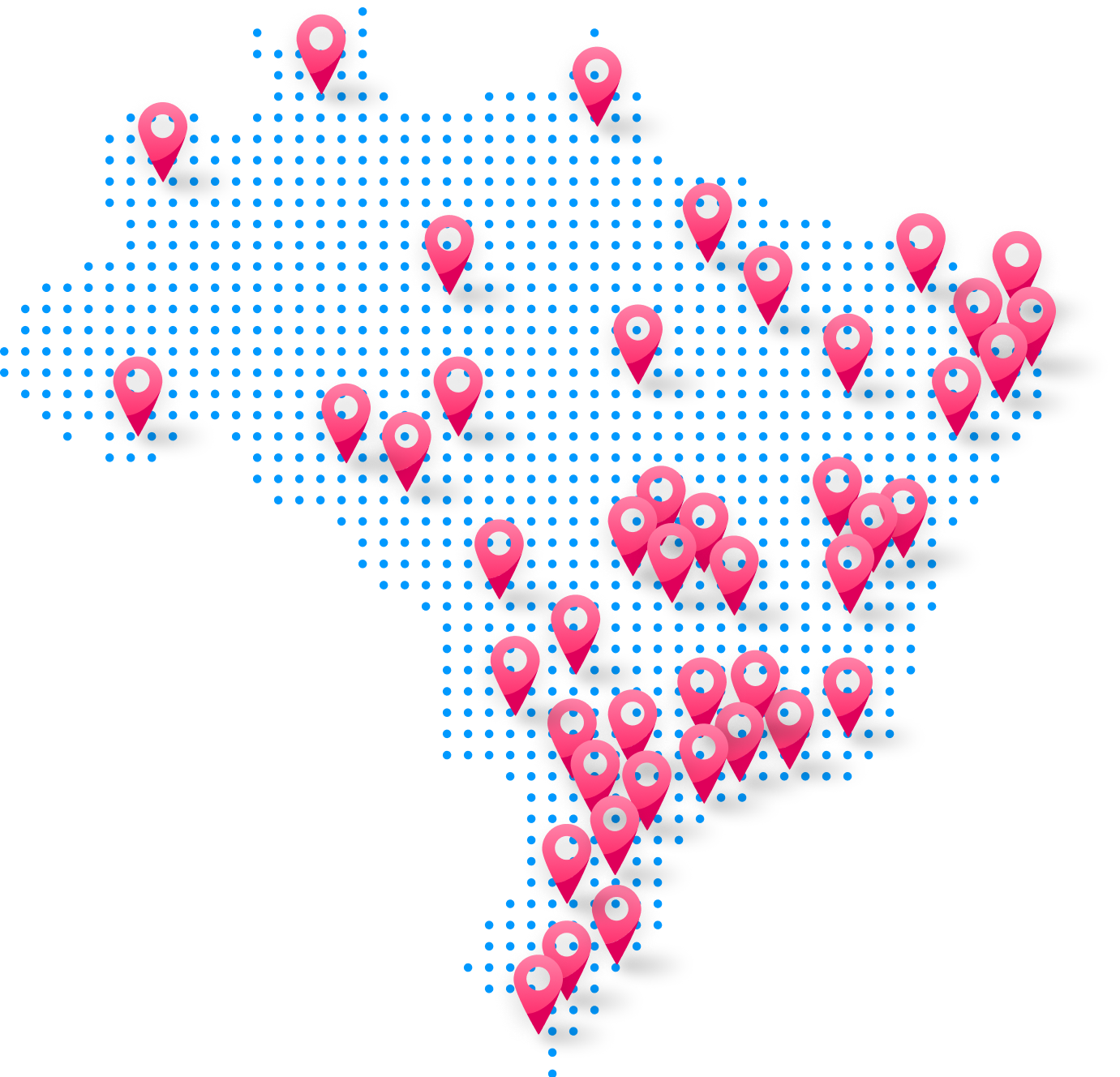 Mapa do Brasil mostrando os laboratórios credenciados
